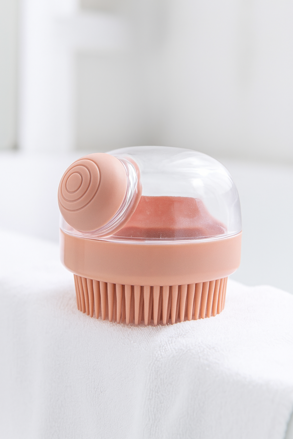 Scalp Massager with in-built Shampoo Dispenser Pink