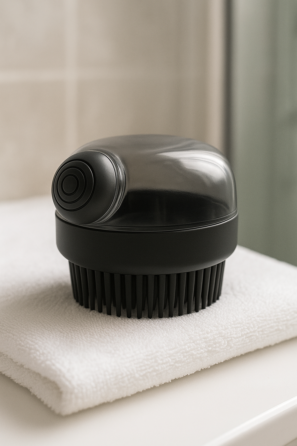 Scalp Massager with in-built Shampoo Dispenser Black