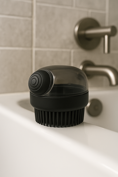 Scalp Massager with in-built Shampoo Dispenser Black