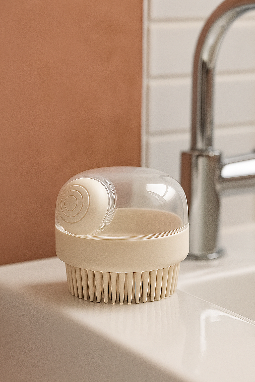 Scalp Massager with in-built Shampoo Dispenser White